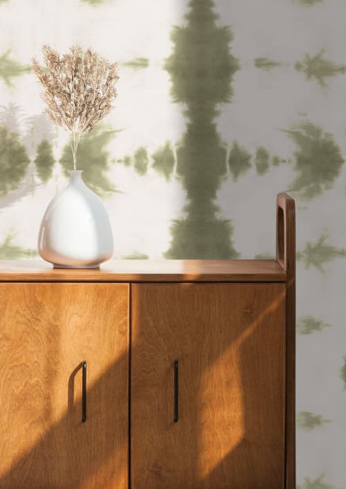 Tiger Eye Wallpaper in Sage Green | Wall Treatments by Eso Studio Wallpaper & Textiles. Item composed of paper in boho or country & farmhouse style