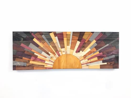 Sunrise At Night | Wall Sculpture in Wall Hangings by StainsAndGrains. Item composed of wood in contemporary or industrial style