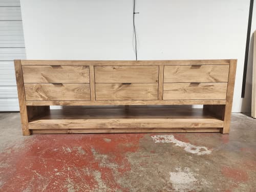 Model #1083 - Single Sink Bathroom Vanity | Countertop in Furniture by Limitless Woodworking. Item made of maple wood works with mid century modern & contemporary style
