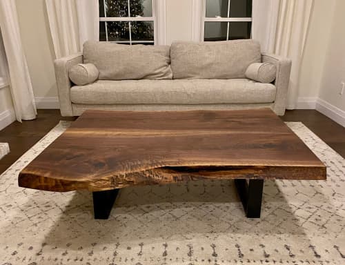 Black Walnut Live Edge Wood Coffee Table | Tables by Good Wood Brothers. Item composed of walnut in minimalism or modern style