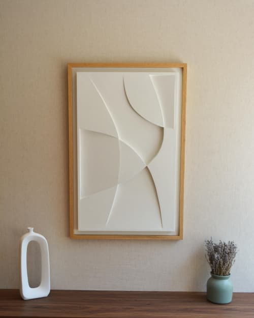No. 16 Japandi Plaster Wall Relief - Scandinavian Neutral Decor | Wall Sculpture in Wall Hangings by Joseph Aurelius