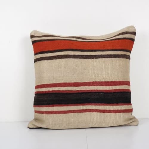 Handmade Organic Wool Square Cushion Cover, Ethnic Chair Cus | Pillows by Vintage Pillows Store