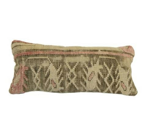 Vintage Muted Carpet Rug Bedding Pillow, Faded Ethnic | Cushion in Pillows by Vintage Pillows Store