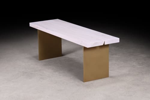 White Washed Maple Bench | Benches & Ottomans by Urban Lumber Co.. Item composed of maple wood