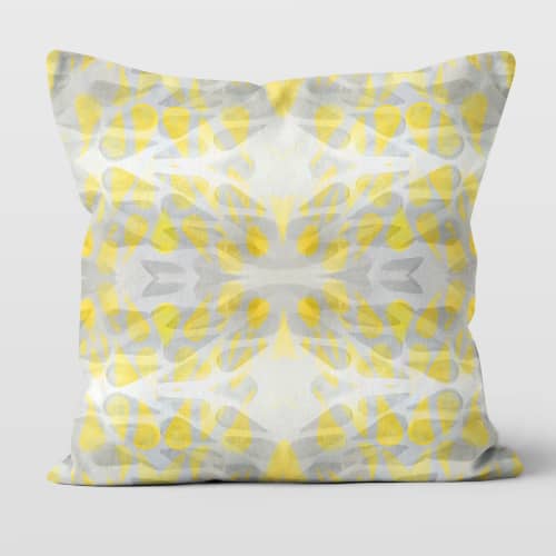 Birdie Cotton Linen Throw Pillow Cover | Pillows by Brandy Gibbs-Riley