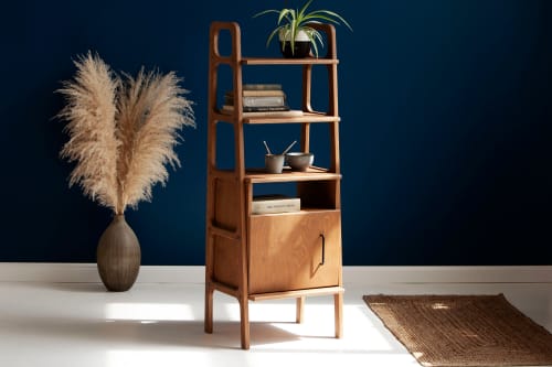 Midcentury ladder shelf bookcase,Mid century modern bookcase | Book Case in Storage by Plywood Project. Item made of oak wood works with minimalism & mid century modern style