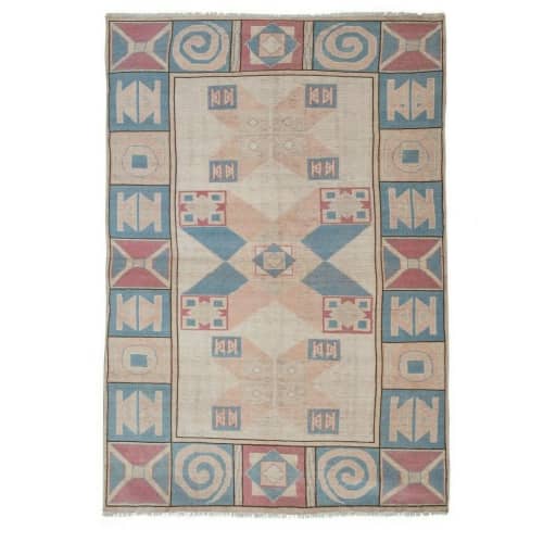 Hand Knotted Contemporary Large Turkish Oushak Rug with Mid | Area Rug in Rugs by Vintage Pillows Store. Item composed of cotton and fiber