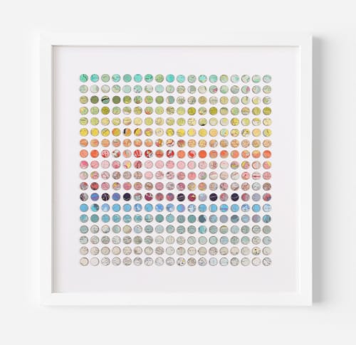 Three Hundred and Twenty Four Rainbow Map Dots Collage | Paintings by Amelia Coward