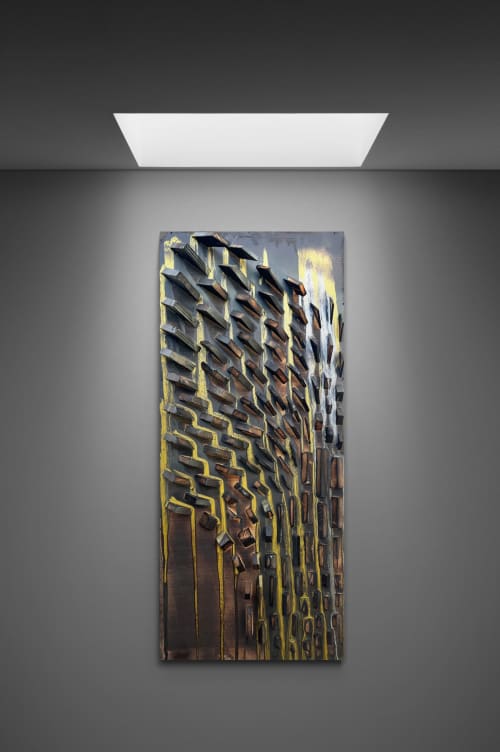 not all that glitters is gold (ORIGINAL SOLD) | Wall Sculpture in Wall Hangings by visceral home. Item made of wood with synthetic