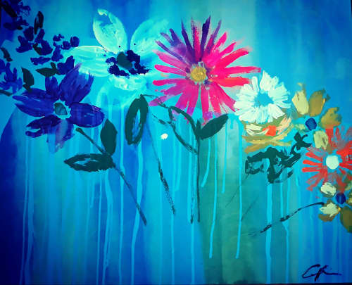 Faint | Oil And Acrylic Painting in Paintings by Colleen Sandland Beatnik. Item made of canvas with synthetic