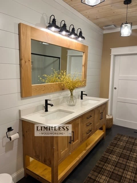Model #1043 - Custom Framed Mirror | Decorative Objects by Limitless Woodworking. Item made of maple wood works with mid century modern & contemporary style