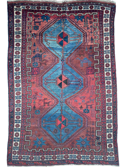 UNICORN Vintage Shiraz Rug | Village Life Woven Throughout | Area Rug in Rugs by The Loom House. Item composed of cotton and fiber