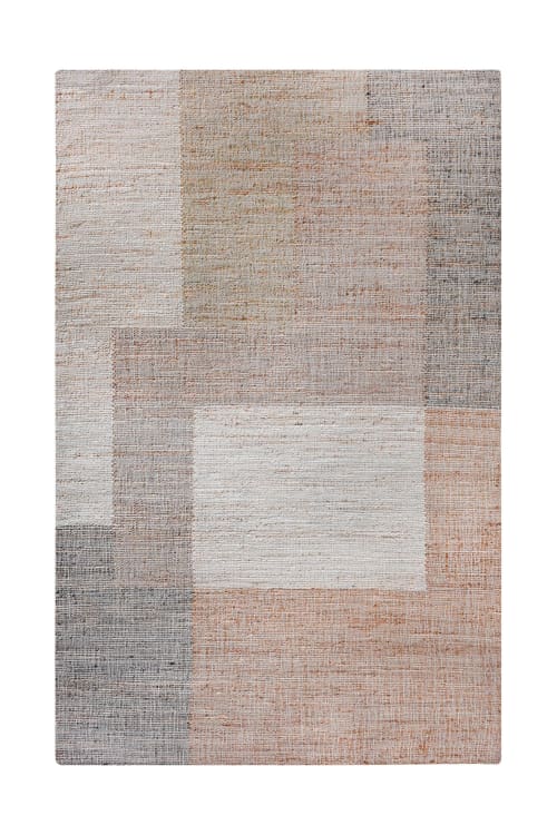 Handmade Jute Wool Flatweave, Neutral Ivory Area Carpet, Beige Textured Boho Decor | Area Rug in Rugs by Swiflo
