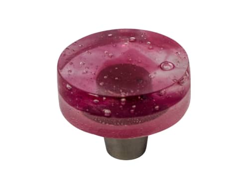 Millennial Pink Rose Quartz Glass Circle Knob | Hardware by Windborne Studios. Item made of glass