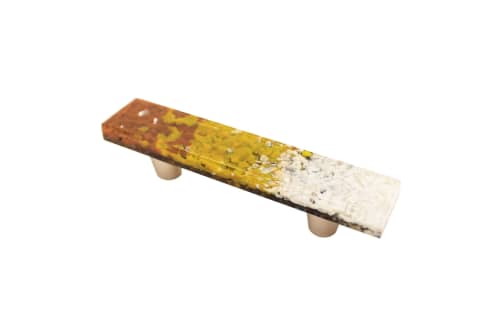 Pebble Umber Ombré 3” CC Pull | Hardware by Windborne Studios. Item composed of brass & glass