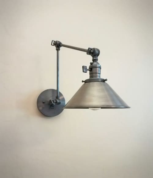 Swinging Adjustable Wall Light - Industrial Brass Sconce | Sconces by Retro Steam Works. Item composed of brass in industrial style