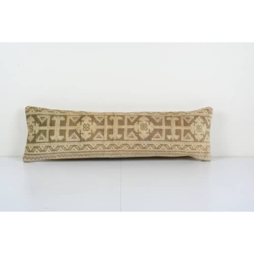 Muted Carpet Rug Pillow, Vintage Pastel Ethnic Turkish Yasti | Cushion in Pillows by Vintage Pillows Store