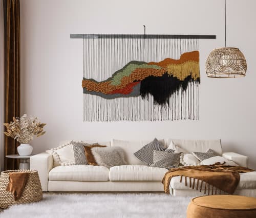 Mountain Modern Woven Wall Hanging #2 | Tapestry in Wall Hangings by MossHound Designs by Nicole Hemmerly | Coen & Columbia in Vancouver. Item composed of cotton and fiber in industrial or rustic style