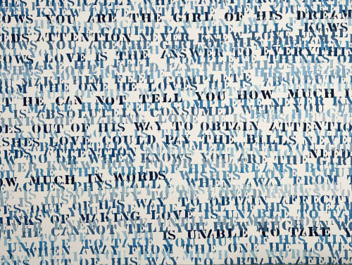 Words of Love 40"x30" | Mixed Media in Paintings by Emeline Tate. Item made of synthetic