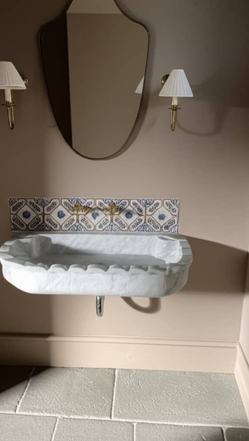 Classic-Antique style Carrara Marble Sink | Water Fixtures by AYMARBLEDESIGN LLC