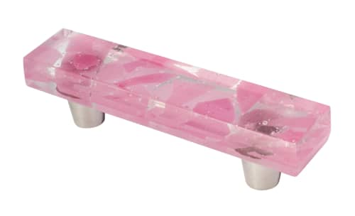 Millennial Pink Blush Pink 3" CC Pull | Hardware by Windborne Studios. Item composed of glass