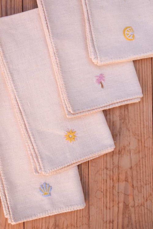 Dalia Napkin (Set of 4) | Linens & Bedding by Folks & Tales. Item composed of cotton