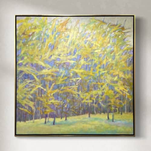 Yellow Winds II | Oil And Acrylic Painting in Paintings by Sorelle Gallery. Item made of canvas