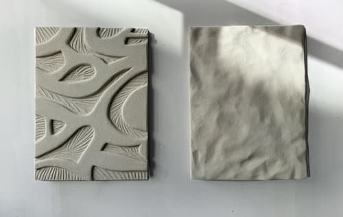 Diptych Wall Art Set (2 pieces) - Modern Textured Plaster Sculptures - Beige Decor - Housewarming Gift - Japandi Style Design | Wall Sculpture in Wall Hangings by Vaiva Art Atelier