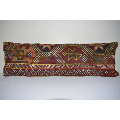 16" X 48" Handmade Organic Bench Pillow Cover | Sham in Linens & Bedding by Vintage Pillows Store. Item made of cotton