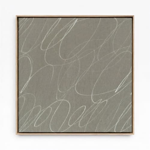 Gestural Marks in Fog by DSCVR Art Framed Square Canvas | Prints in Paintings by ArtCollectiv