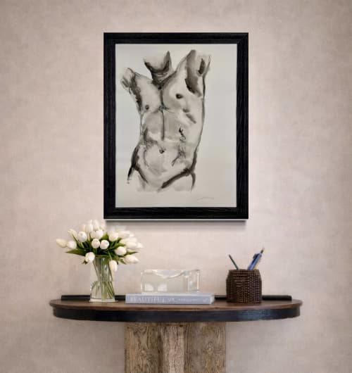 Torso of Lukas | Watercolor Painting in Paintings by John Velo Studio