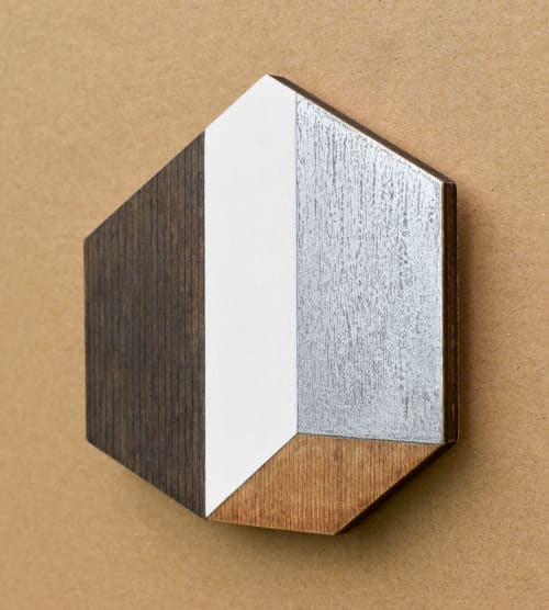 Abstract House - Dark/Silver w.19 | Sculptures by Susan Laughton Artist. Item made of wood