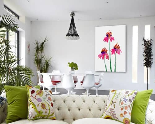 Echinacea | Prints by Brazen Edwards Artist. Item made of canvas with paper