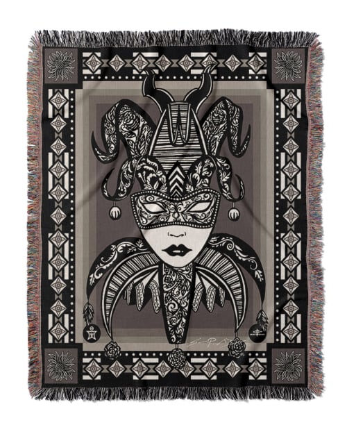 Essence - Harlequin Jacquard Woven Blanket | Linens & Bedding by Sean Martorana. Item composed of cotton