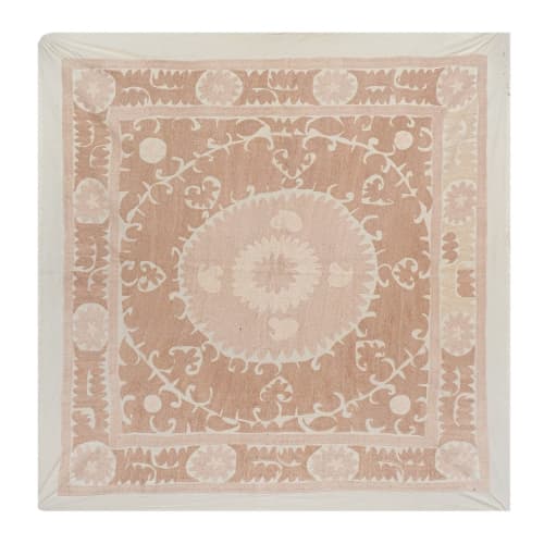 Suzani White Washed Tapestry - Muted Color Uzbek Table Cloth | Tablecloth in Linens & Bedding by Vintage Pillows Store