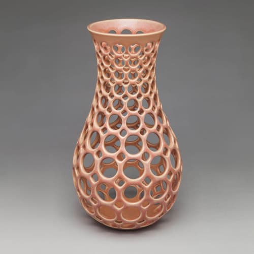 Curvy Lace Vessel - Rhubarb | Decorative Objects by Lynne Meade