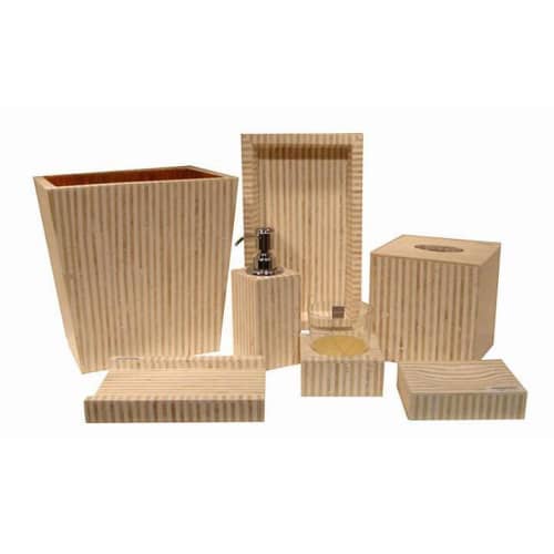 CABANA (Bath Collection) | Toiletry in Storage by Oggetti Designs. Item made of metal with stone