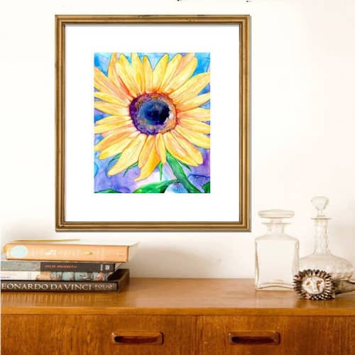 Zonnebloem | Prints by Brazen Edwards Artist. Item made of canvas with paper