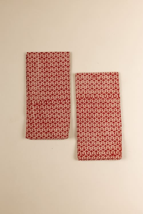 Crimson Dust Kalamkari Napkins, Set of 4 | Linens & Bedding by Ninéh