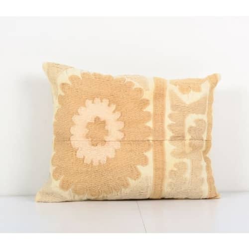 Rectangular Decorative Cotton Pastel Suzani Lumbar Pillow Co | Cushion in Pillows by Vintage Pillows Store