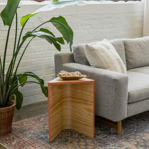 Colorful Stacking Side Table: Modern Wooden Plant Stand Stool | Chairs by Spacecraft Furnishing