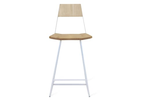 Clarkester Counter Stool 26"H | Chairs by Tronk Design. Item made of maple wood with steel