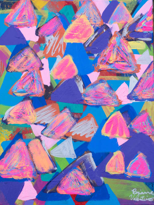 Colorful Triangles | Oil And Acrylic Painting in Paintings by Brianne Valentino