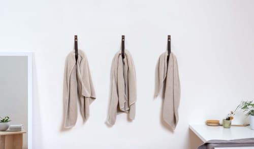 Large Leather Snap Wall Strap [Flat End] | Hook in Hardware by Keyaiira | leather + fiber | Artist Studio in Santa Rosa. Item made of leather