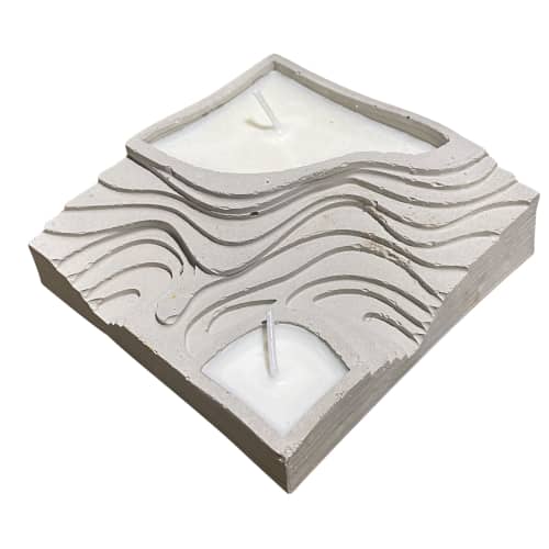 Topographic Candle | Candle Holder in Decorative Objects by Caos Motē