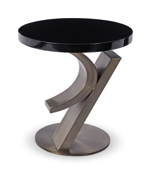 Cosmopolitan lamp table Antique Brushed Bronze finish | Side Table in Tables by Greg Sheres. Item made of bronze
