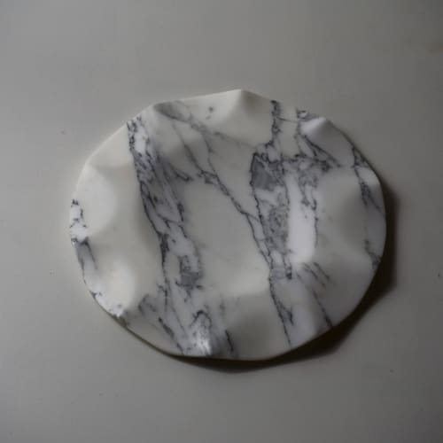 Fluid marble - Arabescato tray | Serving Tray in Serveware by DFdesignLab - Nicola Di Froscia. Item composed of marble