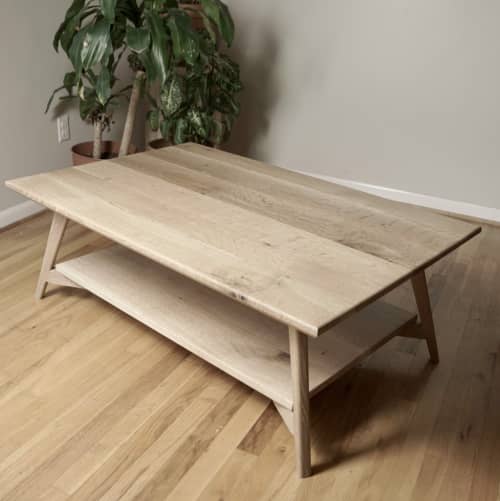 Rectangular Table with Shelf | Coffee Table in Tables by Crafted Glory. Item composed of maple wood in scandinavian style