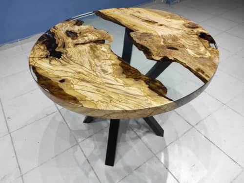 Custom Order 36 Round Olive Epoxy Table-Dining Room Table | Dining Table in Tables by LuxuryEpoxyFurniture. Item made of wood & synthetic