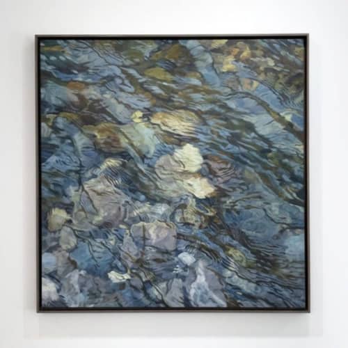 Riverbed 4 | Oil And Acrylic Painting in Paintings by Sorelle Gallery. Item made of wood with linen